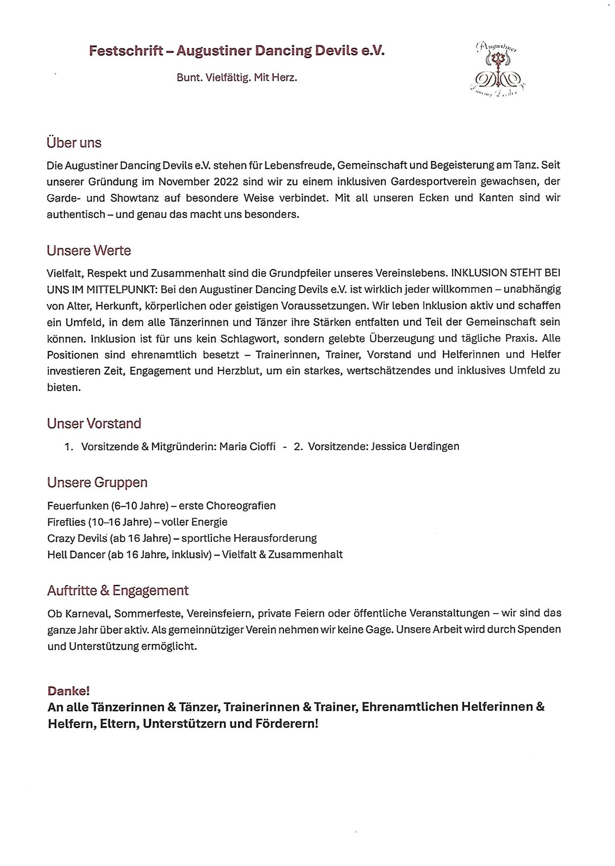 Artikel Festschrift Dancing Devils 1